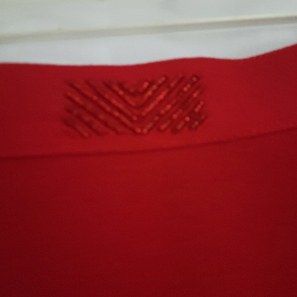 John Meyer Norwich 2 pc red suit blazer skirt 16 beaded retro chic career regal - Picture 13 of 14